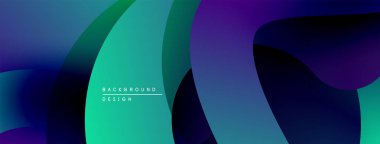 Soyut sıvı şekilleri canlı mavileri, yeşillikleri, morları harmanlıyor. Modern tasarım hareketi, derinliği, pürüzsüz geçişleri çağrıştırıyor. Minimalist estetik.