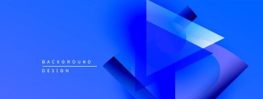 Soyut mavi gradyanlar geometrik şekiller oluşturur. Modern tasarım teknoloji, yenilik, derinlik, görsel cazibe öneriyor. Minimalist estetik.