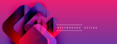 Canlı soyut şekiller üst üste binerek dinamik pembe mor gradyan oluşturur. Arkaplan ve sunumlar için modern tasarım ögesi.