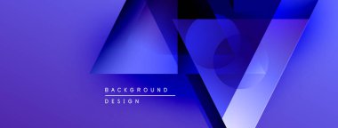 Soyut geometrik şekiller, canlı mavi gradyanlar, modern tasarım elementleri. Arka plan teknoloji, yenilik, gelecek kavramları öneriyor.