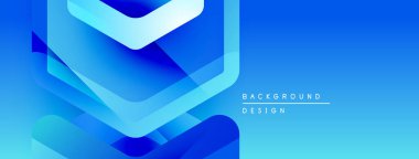 Soyut mavi şekiller örtüşüyor ve dinamik bir değişim etkisi yaratıyor. Modern tasarım arka planlar, pankartlar, sunumlar için uygun.