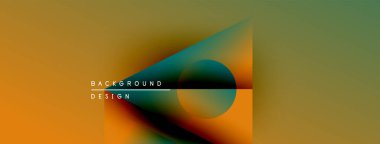 Soyut tasarım canlı renk eğimlerine sahiptir. Geometrik şekiller, dinamik görsel efekt oluşturur. Sunumlar için modern arkaplan uygun.