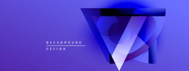 Soyut geometrik tasarım. Mor renkler katmanlı üçgen şekiller yaratır. Dijital projeler için modern arkaplan.
