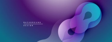 Soyut gradyan tasarım akış şekilleri. Mor, mavi renkler modern görsel etki yaratır. Minimalist tarz, zarif arkaplan.