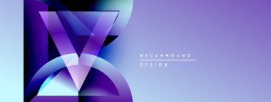 Soyut mor tasarım geometrik şekiller, gradyanlar içerir. Dijital projeler ve sunumlar için modern arkaplan uygun.