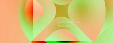 Soyut sıvı şekilleri örtüşür, canlı gradyanlar yaratır. Şeftali, altın, yeşil renkler tasarımda baskın. Metin arkaplan tasarımı okur.