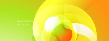 Soyut renkli katmanlar dinamik görsel efekt yaratır. Değişim aşamaları yeşil, sarı ve turuncu renkleri harmanlıyor. Modern tasarım ögesi.