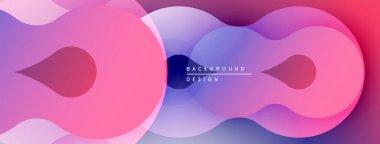 Soyut sıvı şekilleri örtüşür, canlı pembeler, morlar, maviler yaratır. Modern tasarım hareketi, enerjiyi, yumuşak eğimleri önerir.