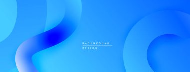 Soyut mavi arkaplan. Pürüzsüz şekiller örtüşür, dinamik görsel efekt yaratır. Gradyan gölgeler derinlik sağlar, modern estetik.