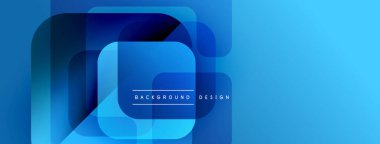 Soyut mavi şekiller örtüşür, dinamik görsel efekt yaratır. Renkler derinlik ve modern tasarım estetiğini gösteriyor..