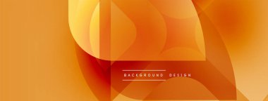 Soyut turuncu arka plan. Üst üste binen şekiller dinamik görsel efekt yaratır. Sancaklar ve web siteleri için modern tasarım uygun.