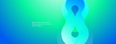 Soyut gradyan arkaplan özellikleri akan şekiller. Turkuaz, mavi renkler modern görsel efekt yaratır. Dijital projeler için uygun minimalist tasarım.