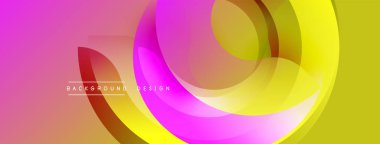 Soyut canlı katmanlar dinamik bileşim yaratır. Pembe, sarı, turuncu renkler kusursuz bir şekilde harmanlanır. Arka planlar için modern tasarım ögesi.