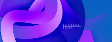 Soyut sıvı şekilleri, canlı mor, mavi gradyanlar. Modern tasarım öğesi, düz eğriler, dinamik kompozisyon. Arkaplan dokusu.
