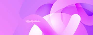 Soyut mor arkaplan. Üst üste binen şekiller dinamik görsel efekt yaratır. Yumuşak eğimler, modern tasarım elementleri mevcut.