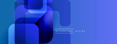 Soyut mavi katmanlar dinamik bileşim yaratır. Modern tasarım, pürüzsüz eğimler, basit şekiller, zarif arkaplan.