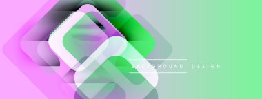 Soyut geometrik şekiller çakışıyor. Pastel renkler harmanlanır, modern arkaplan tasarımı oluşturulur. Işık eğimleri görsel cazibeyi artırır.