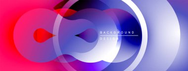 Soyut renkli tasarım. Üst üste binen daireler dinamik görsel efekt yaratır. Gradyan renkler pürüzsüz ve modern estetikle harmanlanır.