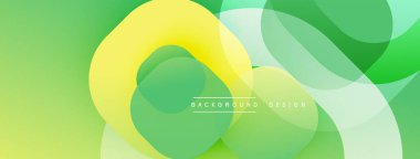 Soyut sıvı şekiller, canlı yeşil sarı renkler. Modern tasarım, pürüzsüz eğimler dinamik kompozisyon yaratır. Projeler için arkaplan ögesi.