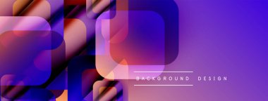 Soyut geometrik şekiller örtüşüyor, canlı mor, turuncu renkler yaratıyor. Modern tasarım elementleri dijital sanat, arkaplan dokusu.