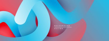 Soyut akıcı kurdeleler, canlı renkler, modern tasarım. Pürüzsüz şekiller dinamik görsel deneyimler yaratır. Arkaplan ögeleri derinlik.