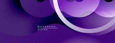 Soyut mor arkaplan. Üst üste binen şekiller dinamik ve modern görsel efektler yaratır. Yumuşak gradyanlar, akış çizgileri zarif tasarım sunar.