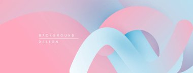 Soyut akışkan şekiller, pastel renkler modern arkaplan yaratır. Yumuşak kıvrımlar, eğim renkleri görsel cazibe sunar.