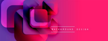 Soyut geometrik şekiller örtüşür, parlak pembeler ve morlar yaratır. Arka planlar ve sunumlar için modern tasarım öğesi. Yumuşak eğimler mevcut derinlik.
