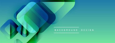 Soyut geometrik şekiller örtüşür, canlı bir gradyan arkaplan oluşturur. Modern tasarım elementleri yenilik ve teknoloji öneriyor.