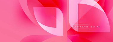 Soyut pembe tasarım. Üst üste binen şekiller dinamik ve modern görsel efektler yaratır. Dereceli gölgeler pürüzsüz geçişler sunar. Minimalist stil.