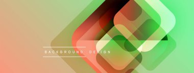 Soyut geometrik şekiller çakışıyor. Renkler turuncudan yeşile karışıyor. Metin arkaplan tasarımlı minimalist tasarım. Modern görsel element.