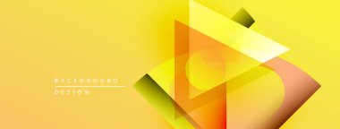 Soyut geometrik tasarım. Sarı gradyanlar üçgen şekiller oluşturur, modern estetik. Mevcut en küçük metin, temiz bileşim.