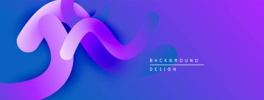 Soyut akışkan şekiller, canlı mor renkler, modern tasarım. Gradyan arkaplan dinamik görsel efekt yaratır.