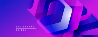 Soyut geometrik şekiller, canlı mor renkler, dinamik kompozisyon. Modern tasarım elementleri görsel ilgi yaratır. Arkaplan özellikleri katmanlı biçimler.