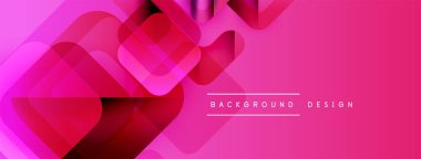 Soyut geometrik şekiller örtüşür, canlı pembe gradyan etkisi yaratır. Modern tasarım arka planlar, pankartlar, sunumlar için uygun.