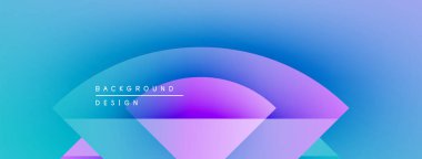 Soyut eğim arkaplanı. Mavi, mor renkler düzgün bir şekilde harmanlanır. Minimalist tasarım geometrik şekiller, metin elementleri içerir. Modern estetik.