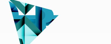 Soyut geometrik tasarım. Teal, turkuaz gölgeler keskin açılar oluşturur, modern estetik. Minimalist kompozisyon, temiz çizgiler görsel alana hakim..