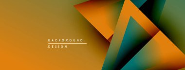 Soyut geometrik tasarım. Turuncu, deniz mavisi, yeşil renkler örtüşüyor ve dinamik görsel doku oluşturuyor. Sunumlar için modern arkaplan uygun.