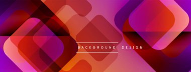 Soyut geometrik şekiller örtüşüyor, canlı pembeler, kırmızılar, morlar yaratıyor. Modern tasarım arka planlar, pankartlar, sunumlar için uygun.