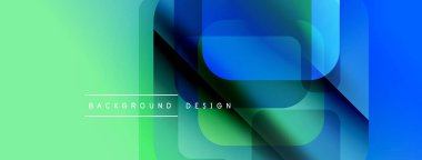 Soyut geometrik şekiller, canlı gradyanlar. Mavi, yeşil renkler kusursuz bir şekilde harmanlanır. Arka planlar için modern tasarım ögesi.