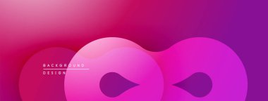 Soyut pembe mor eğim. Üst üste binen yuvarlak şekiller akış tasarımı yaratır. Dijital projeler için minimalist arkaplan.