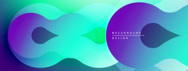 Soyut sıvı şekiller, canlı renklerin karışımı. Modern tasarım hareketi, enerjiyi, pürüzsüz geçişleri çağrıştırıyor. Gradyan arkaplan derinlik yaratır.