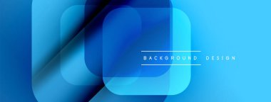Soyut mavi şekiller örtüşüyor ve dinamik bir değişim etkisi yaratıyor. Sancaklar ve sunumlar için modern tasarım uygun. Yumuşak geçişler görünür.