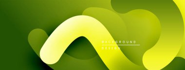 Soyut sıvı şekilleri, canlı yeşil renkler, pürüzsüz gradyanlar. Modern tasarım ögesi, dinamik bileşim, yumuşak gölgeler sunar.