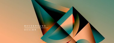 Soyut geometrik tasarım. Üst üste binen şekiller dinamik görsel efekt yaratır. Renkler karışır, modern arkaplan oluşturulur.