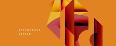 Soyut geometrik tasarım. Sıcak turuncu renkler kompozisyona hakim. Üst üste binen şekiller derinlik yaratır, modern estetik. Minimalist biçim, uygun arkaplan ögesi.