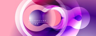 Soyut akışkan şekiller, canlı pembeler, morlar, maviler dinamik arkaplan oluşturur. Modern tasarım elementleri hareket ve enerji.