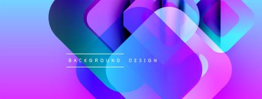 Soyut sıvı şekilleri örtüşür, canlı gradyanlar yaratır. Mavi, mor renkler tasarıma egemen, modern estetik. Mevcut en küçük metin.