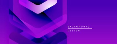 Soyut mor katmanlar dinamik arkaplan yaratır. Geometrik şekiller üst üste binerek modern tasarımı oluşturur. Gradyan renkler derinlik ve görsel ilgi ekler.