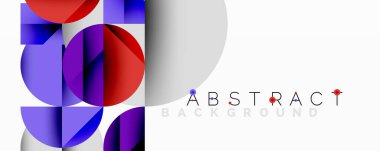 Geometrik şekiller örtüşür, canlı renk farklılıkları yaratır. Modern tasarım temiz çizgiler, gradyanlar, soyut bileşimler içerir.